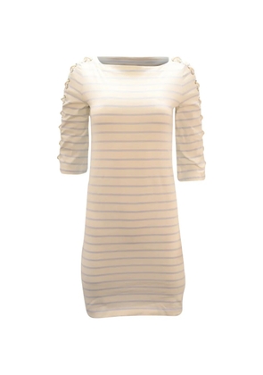 Ralph Lauren Vintage striped lace-up mini dress - White