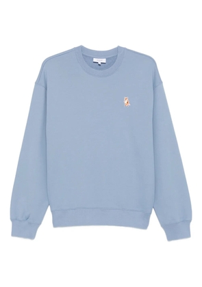 Maison Kitsuné fox-embroidered cotton sweatshirt - Blue
