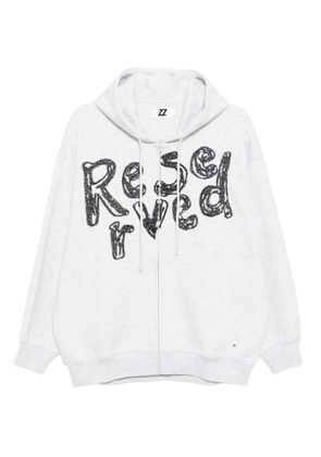 izzue embroidered hoodie - Grey