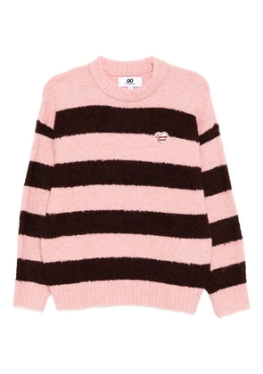 CHOCOOLATE logo-embroidered striped jumper - Pink