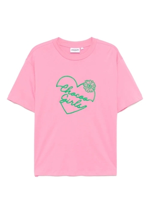 CHOCOOLATE logo-embroidered T-shirt - Pink