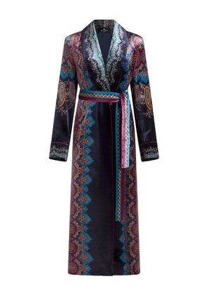ETRO paisley-print velvet robe - Blue