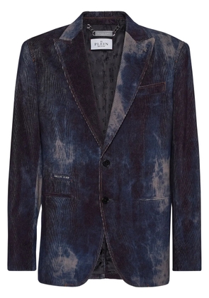 Philipp Plein bleached-effect velvet blazer - Blue