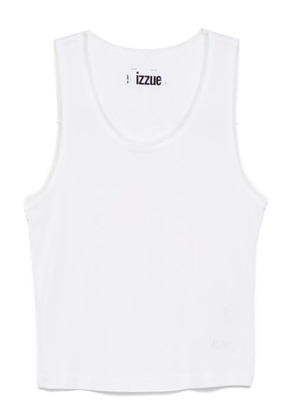 izzue embroidered tank top - White