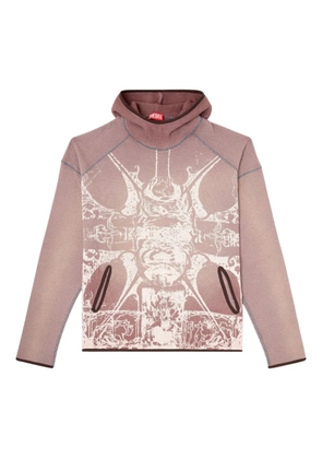 Diesel S-Waf-Hood-New waffle-knit hoodie - Pink