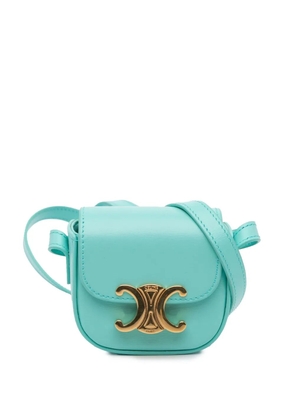 Celine Pre-Owned 2021 Mini Shiny Calfskin Triomphe crossbody bag - Blue
