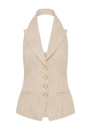 Rebecca Vallance Andy halterneck buttoned vest - Neutrals