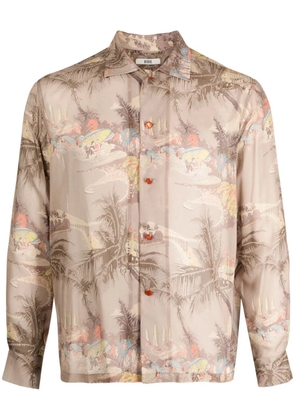 BODE tropical-print silk shirt - Brown