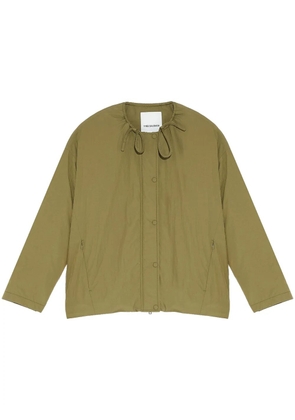 Yves Salomon drawstring-neck down jacket - Green