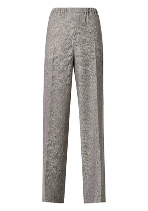 Emporio Armani elasticated-waistband herringbone shorts - Brown