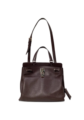 Valentino Garavani Pre-Owned joy lock trapeze leather tote bag - Red