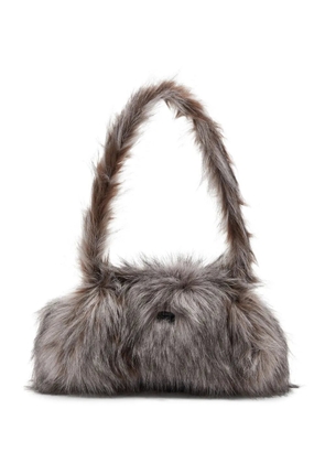 Diesel faux-fur top-handle shoulder bag - Brown