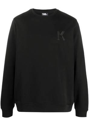 Karl Lagerfeld K embroidery rib-trimmed sweatshirt - Blue