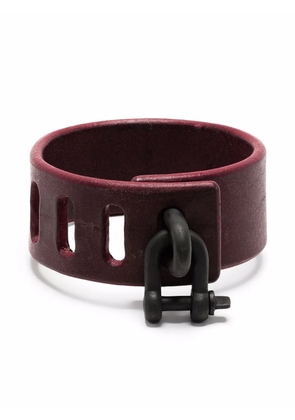 Parts of Four Restraint-charm leather bracelet - Red