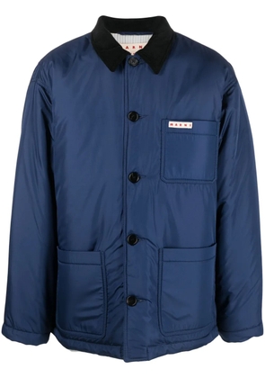 Marni logo-patch lightweight jacket - Blue