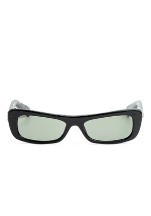 Jacquemus Capri crocodile-effect rectangular sunglasses - Black