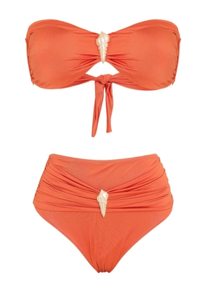 Brigitte shell-embellished bikini - Orange