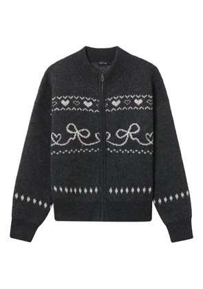 tout a coup intarsia-knit cardigan - Grey