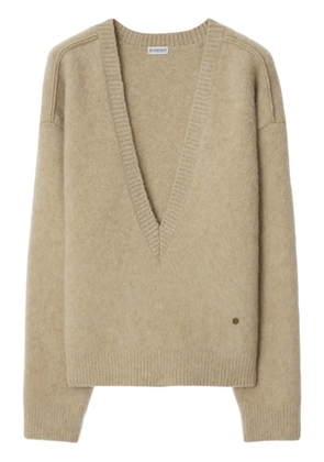 Burberry plunging V-neck jumper - Neutrals