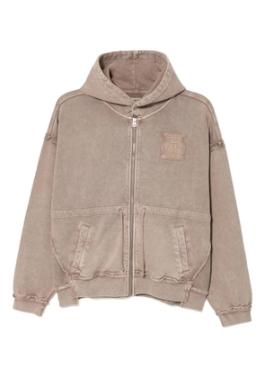Musium Div. logoed cotton hoodie - Brown