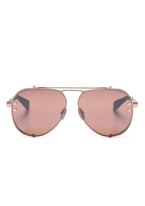 Balmain Eyewear Captaine oval-frame gradient sunglasses - Brown