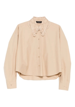 Fabiana Filippi lace-trimmed button-down shirt - Neutrals