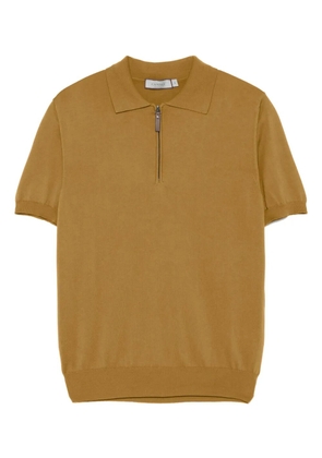 Canali cotton zip-up polo shirt - Brown
