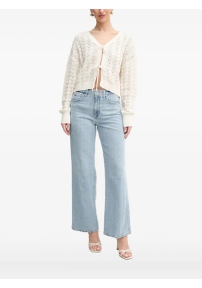 GUESS USA tie-front open-knit cardigan - Neutrals