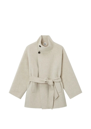 b+ab double-breasted belted coat - White