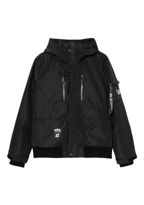 izzue logo-patch padded jacket - Black