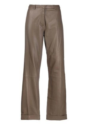 Federica Tosi flared leather trousers - Grey