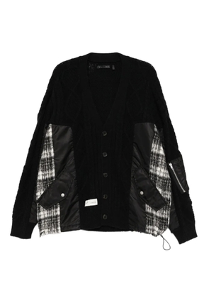 FIVE CM patchwork cardigan - Black
