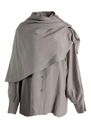 Magda Butrym draped-collar shirt - Grey