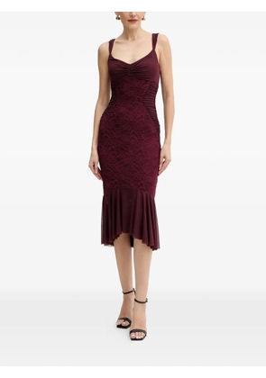 GUESS USA lace gathered midi dress