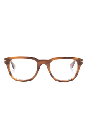 Montblanc logo-engraved rectangle-frame glasses - Brown