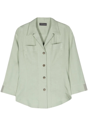 Lorena Antoniazzi camp-collar linen-blend shirt - Green