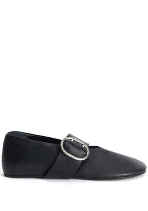 Jil Sander leather ballerina shoes - Black