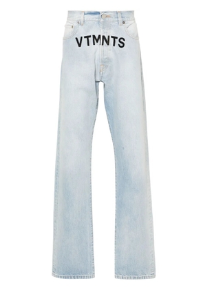 VTMNTS logo-embroidered cotton jeans - Blue