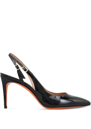 Santoni slingback leather heeled pumps - Black