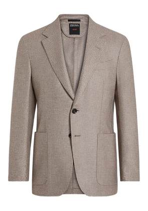 Zegna houndstooth pocketed blazer - Neutrals