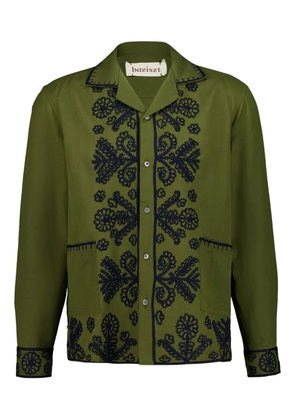 Baziszt embroidered long-sleeve shirt - Green