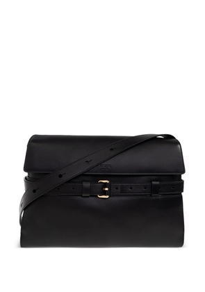Moschino belted leather shoulder bag - Black