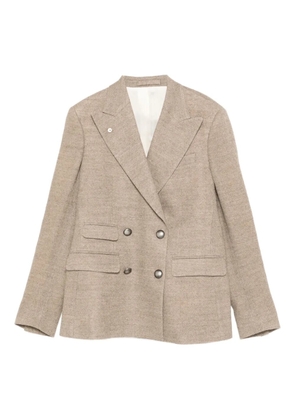 LUIGI BIANCHI MANTOVA double-breasted pocketed blazer - Neutrals