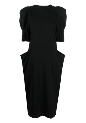 BITE Studios short-sleeve wool midi dress - Black
