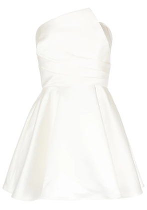 Amsale asymmetrical draped bodice mini dress - White