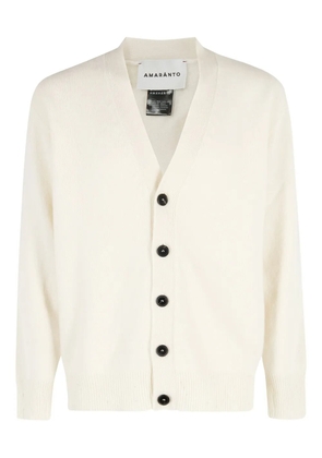 AMARANTO V-neck long-sleeve cardigan - Neutrals