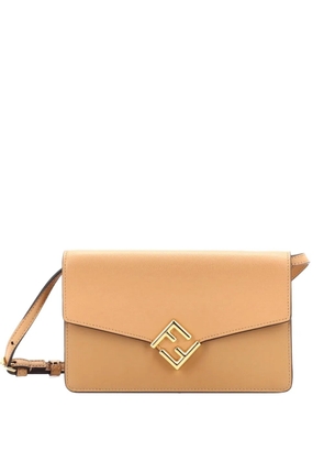 Fendi Pre-Owned FF Diamonds Wallet on Chain Leather shoulder bag - Brown