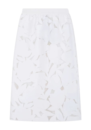 Tibi laser-cut floral skirt - White