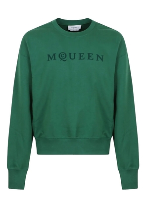 Alexander McQueen logo-embroidered cotton sweatshirt - Green