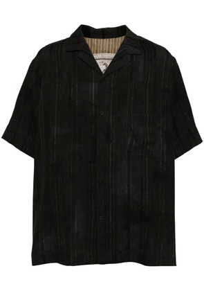 Ziggy Chen striped linen shirt - Blue